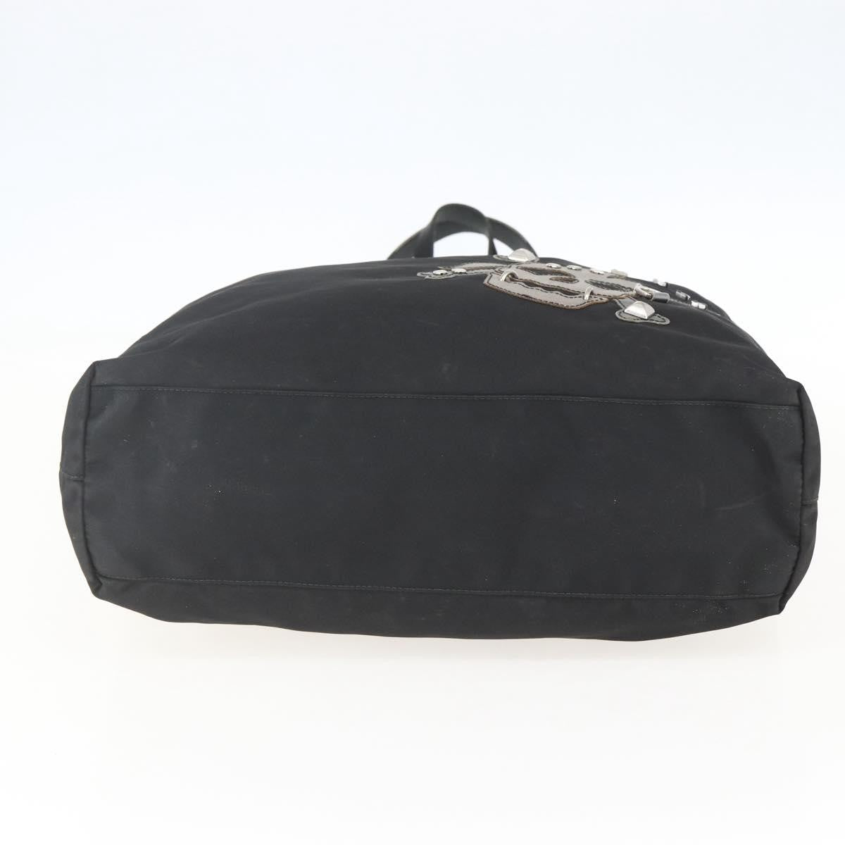 Prada PRADA Tote Bag Nylon Black Silver Authentic 160717