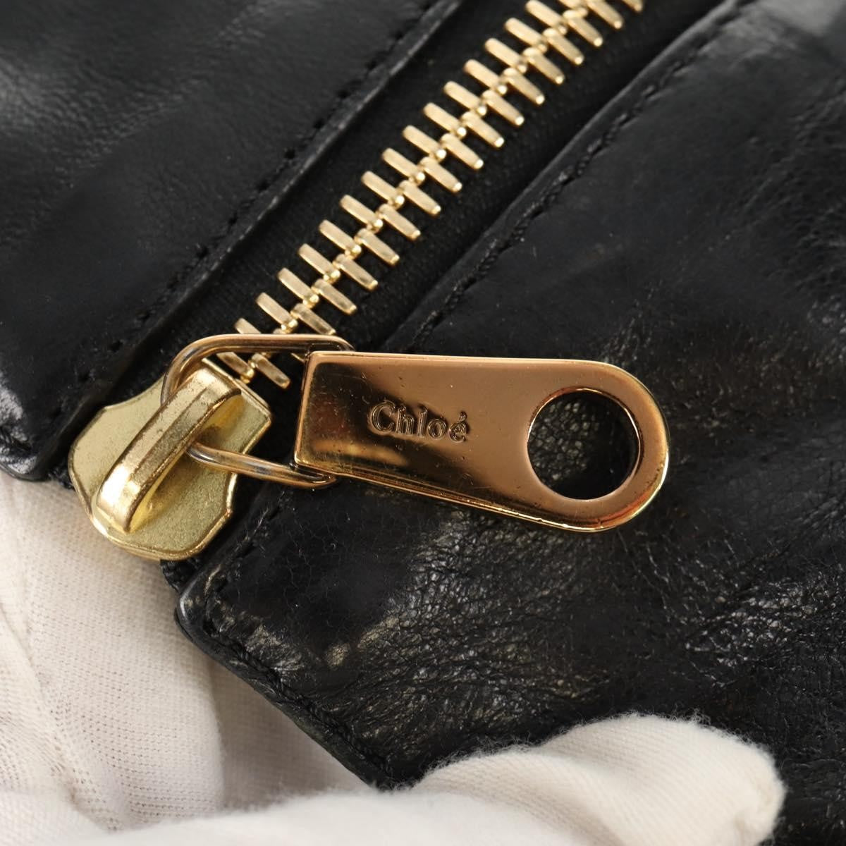 Chloé Chloé Chloe Etel Hand Bag Leather 2way Black Gold Authentic 156936
