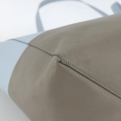 Celine CELINE Horizontalkava Tote Bag Leather Light Blue Silver Authentic BA10939