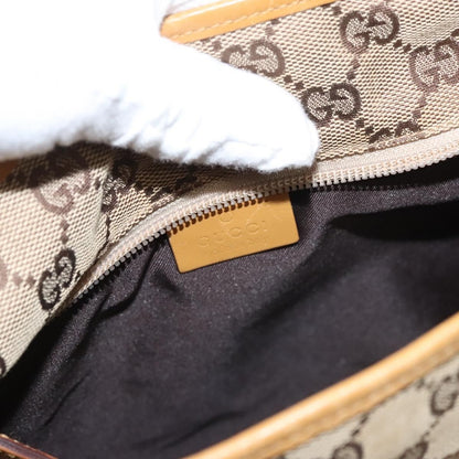 Gucci GUCCI GG Canvas Tote Bag Beige Silver 019 0402 Authentic th5862