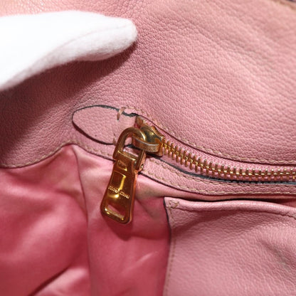 Miu Miu Miu Miu Hand Bag Leather Pink Gold Authentic 180081