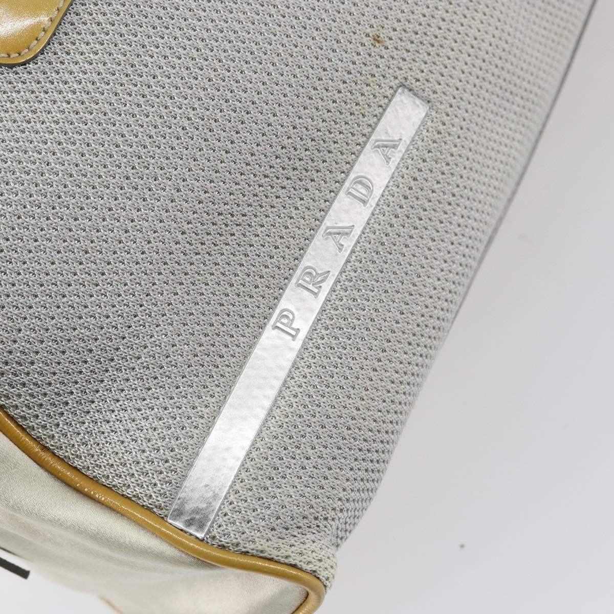 Prada PRADA Tote Bag Nylon Silver Authentic bs30636