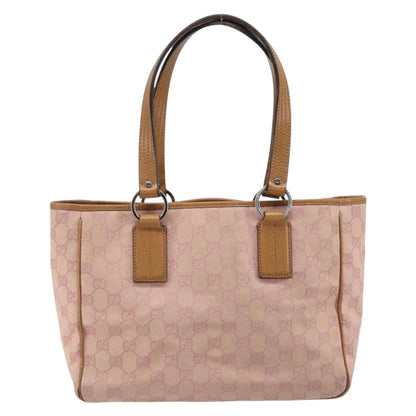 Gucci GUCCI GG Canvas Tote Bag Pink Silver 113019 Authentic AMZ077