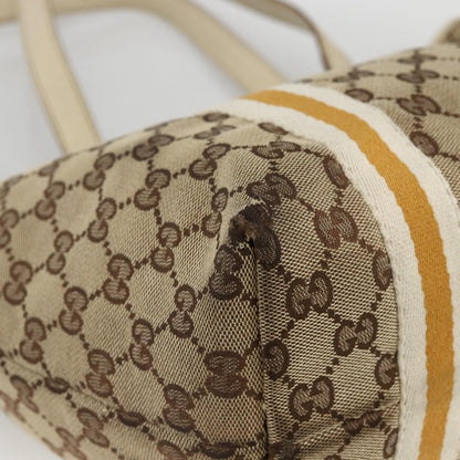Gucci GUCCI GG Canvas Sherry Line Hand Bag Beige Gold 137396 Authentic ep13635