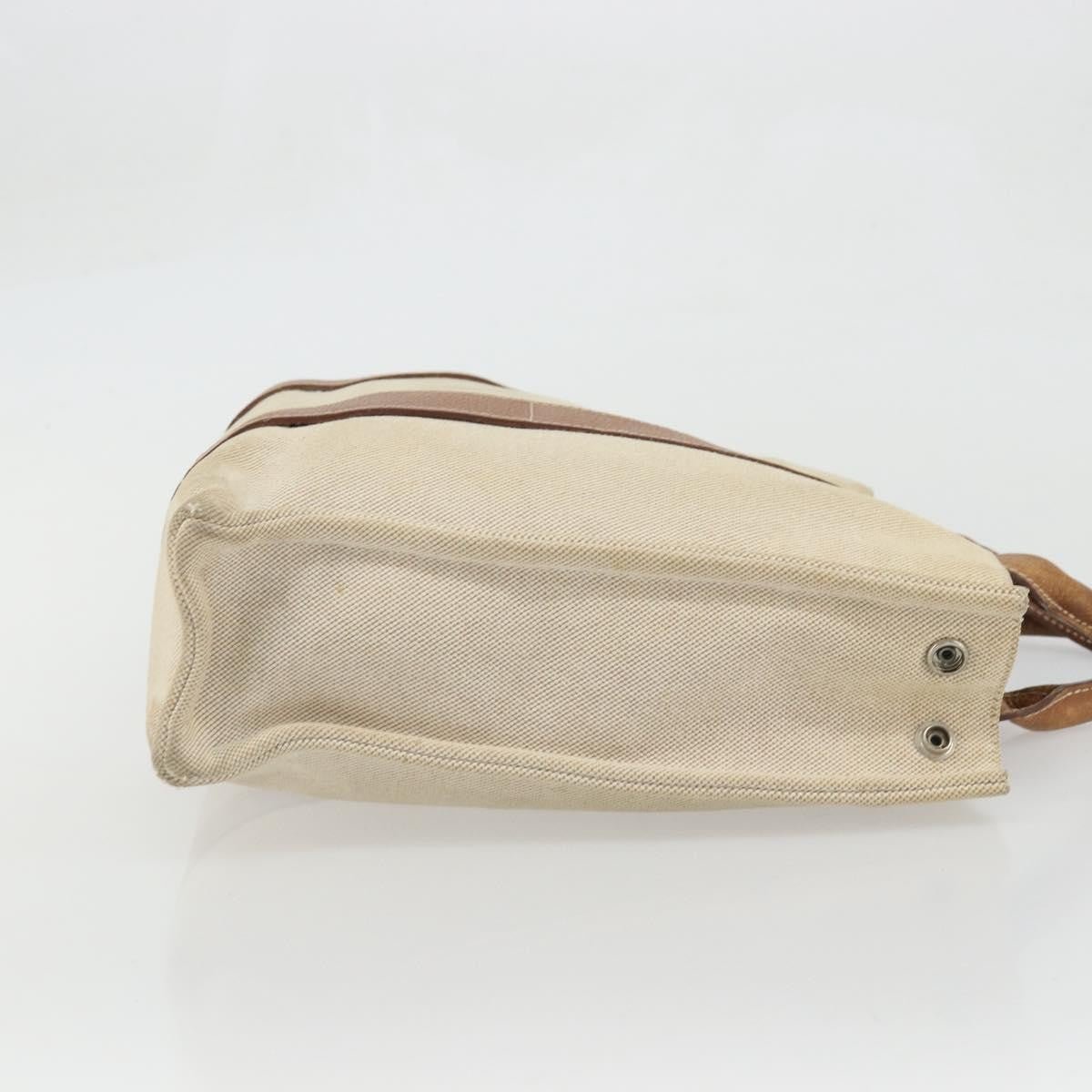 Hermès Hermès HERMES Sac Arne MM Hand Bag Canvas Beige Silver Authentic bs34423