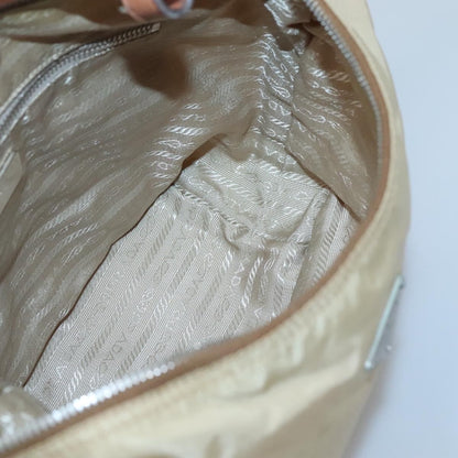 Prada PRADA Shoulder Bag Nylon Beige Silver Authentic 120393