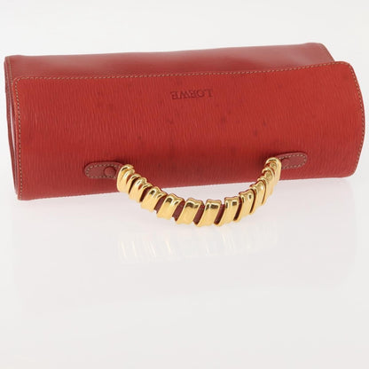 Loewe LOEWE Velazquez Hand Bag Leather Red Gold Authentic BA6367