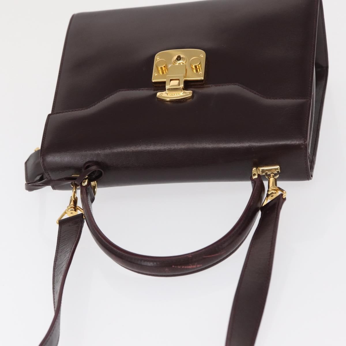 Gucci GUCCI Hand Bag Leather 2way Bordeaux Gold 000 2026 0258 Authentic ep12849