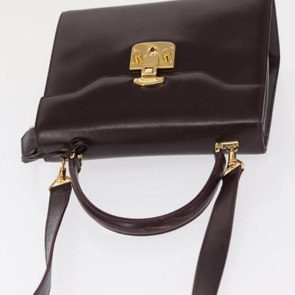 Gucci GUCCI Hand Bag Leather 2way Bordeaux Gold 000 2026 0258 Authentic ep12849