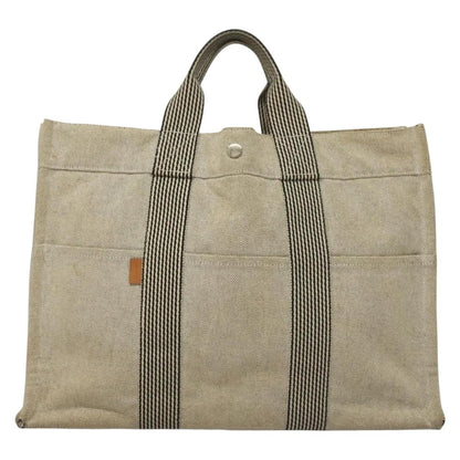Hermès Hermès HERMES Fourre Tout MM Hand Bag Canvas Gray Silver Authentic 133159