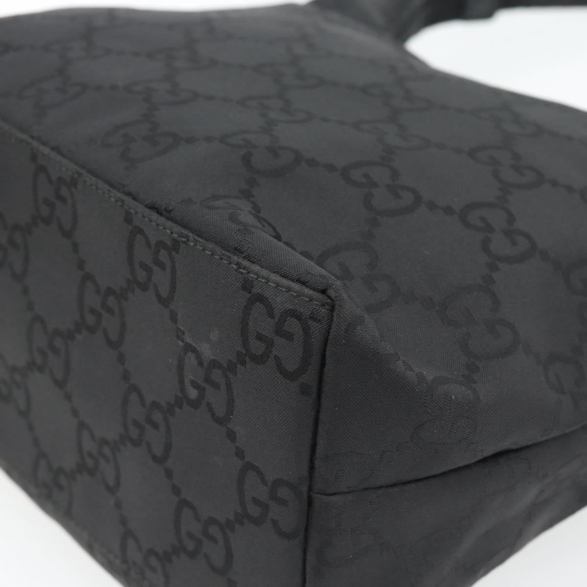 Gucci GUCCI GG Canvas Shoulder Bag Nylon Black Silver 01 3386 Authentic 178845