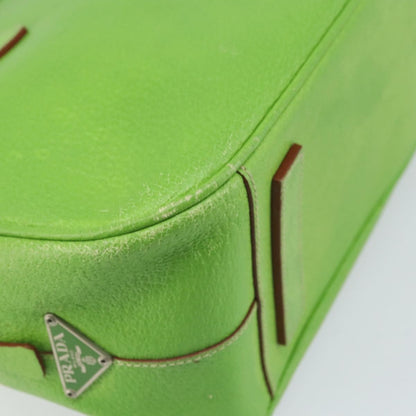 Prada PRADA Hand Bag Leather Silver Light green Authentic 172031