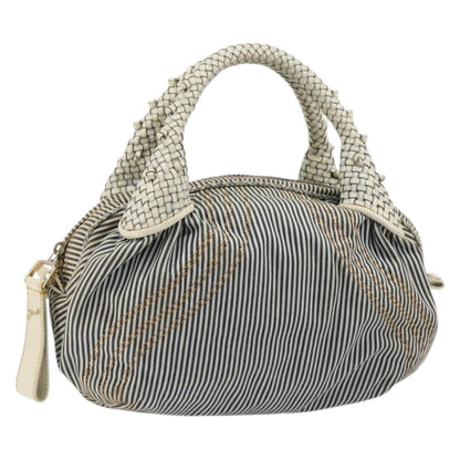 Fendi FENDI Spy Hand Bag Canvas Navy Gold Authentic bs35147A