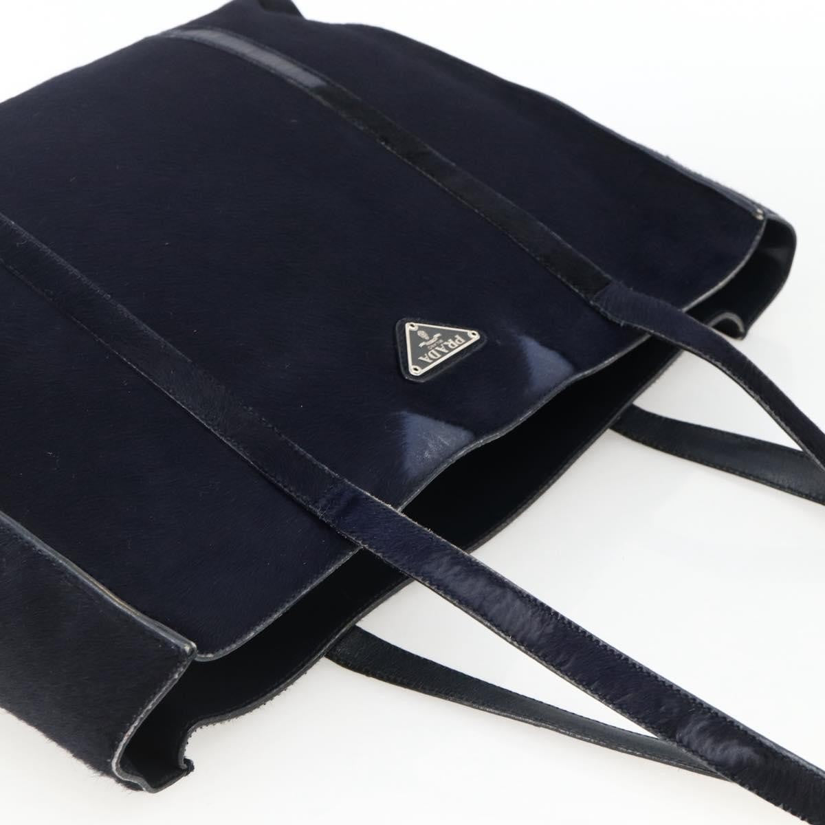 Prada PRADA Tote Bag Harako leather Navy Authentic 167194