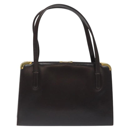 Gucci GUCCI Hand Bag Leather Brown Gold Authentic ep9221