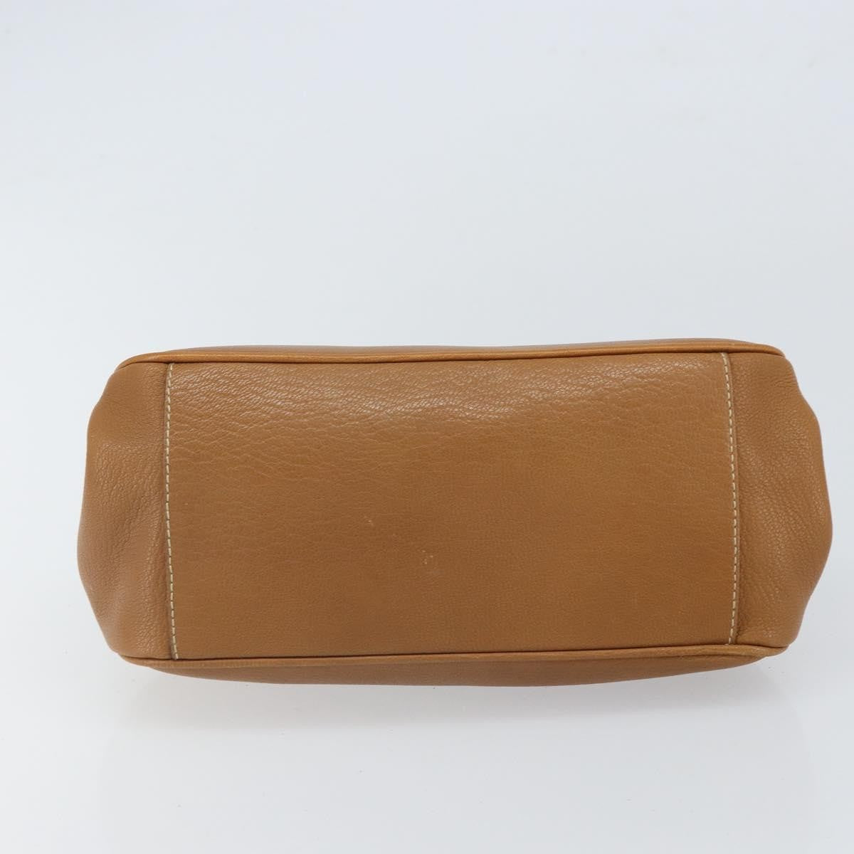 Prada PRADA Hand Bag Leather Brown Silver Authentic yk19954