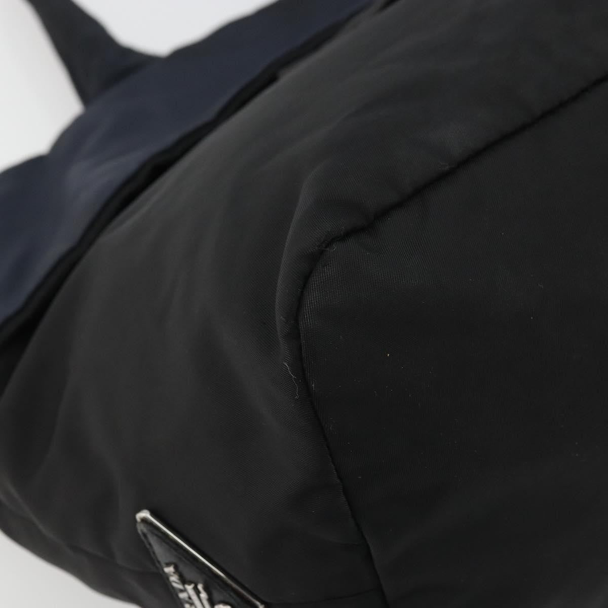 Prada PRADA Hand Bag Nylon Black Silver Authentic 175740