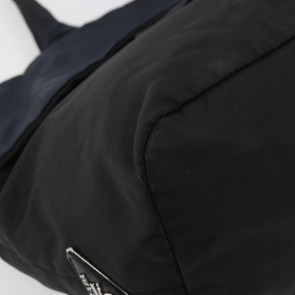 Prada PRADA Hand Bag Nylon Black Silver Authentic 175740