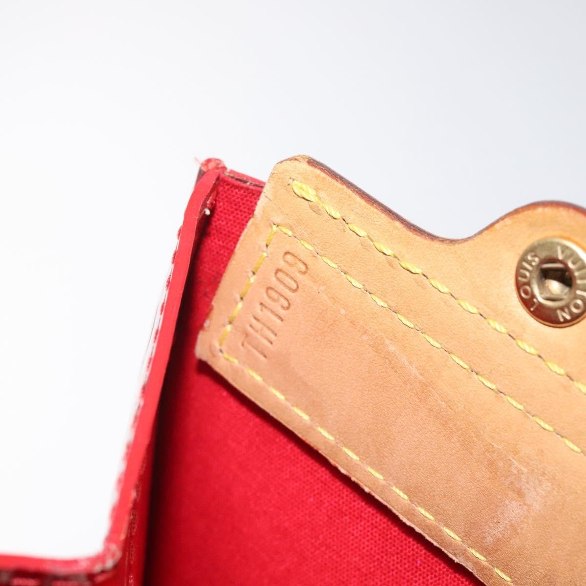 Louis Vuitton LOUIS VUITTON Monogram Vernis Stanton Tote Bag Red M91078 LV Authentic EC405