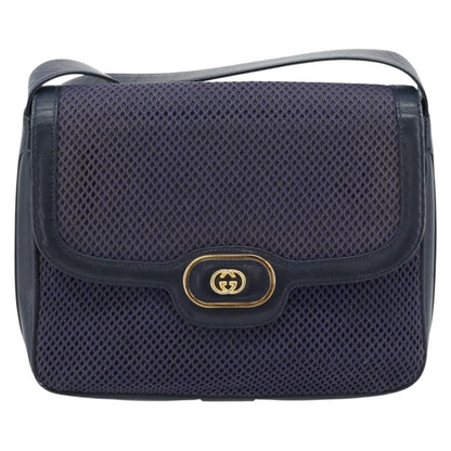 Gucci GUCCI Shoulder Bag Leather Purple Gold Authentic 180820