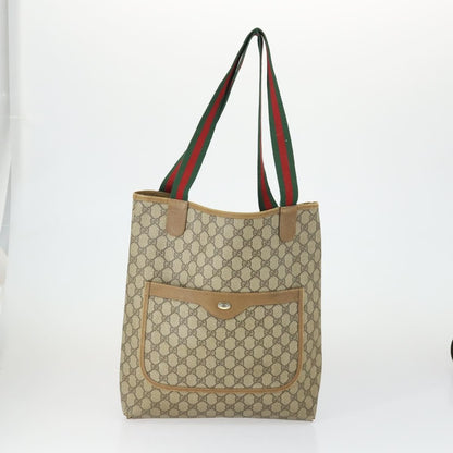 Gucci GUCCI GG Supreme Web Sherry Line Tote Bag PVC 5 Set Beige Red Authentic mr1849