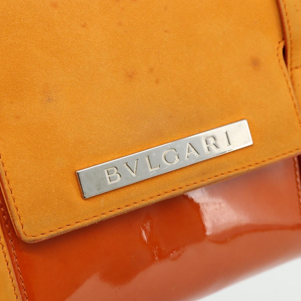 Bvlgari BVLGARI Shoulder Bag Patent leather Orange Silver Authentic BA12153A
