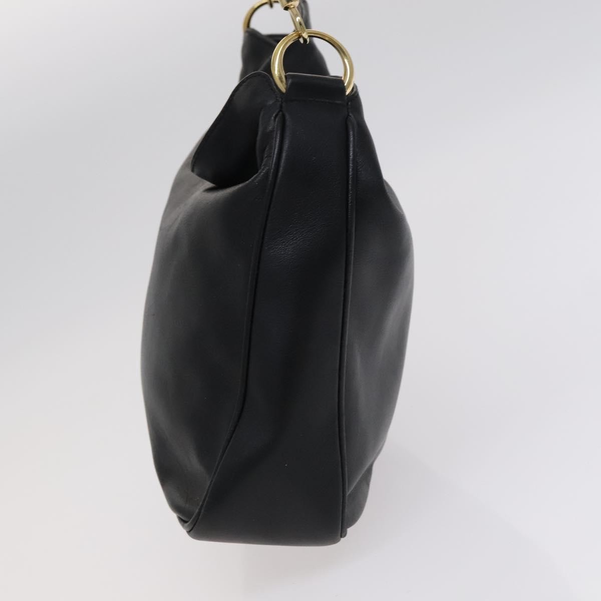 Gucci GUCCI Bamboo Hand Bag Leather 2way Black 001 1638 Authentic 114458