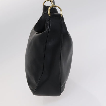 Gucci GUCCI Bamboo Hand Bag Leather 2way Black 001 1638 Authentic 114458