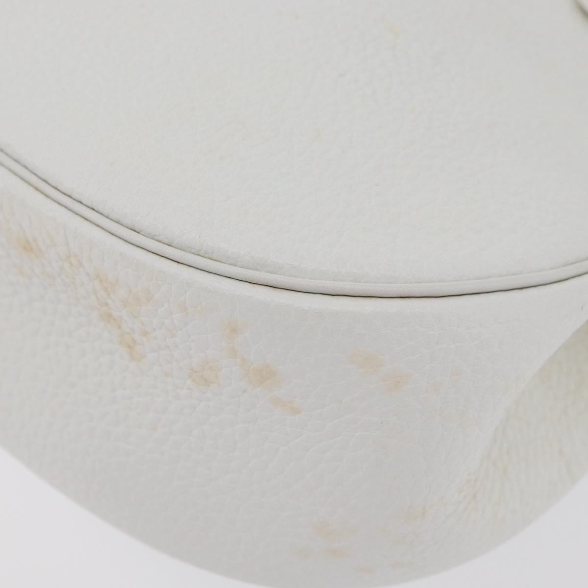 Dior Christian Dior Shoulder Bag Leather White Gold Authentic 176489