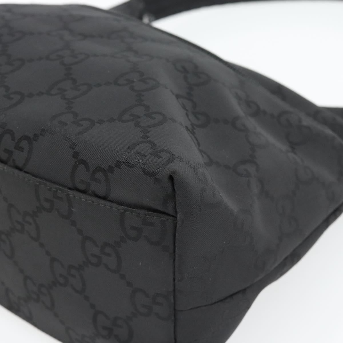 Gucci GUCCI GG Canvas Shoulder Bag Nylon Black Silver 01 3386 Authentic 178845