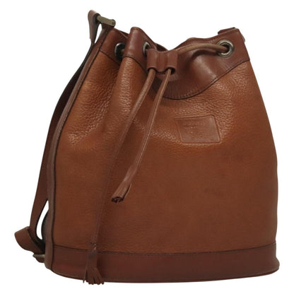 Burberrys Burberrys Shoulder Bag Leather Brown Gold Authentic ep9966