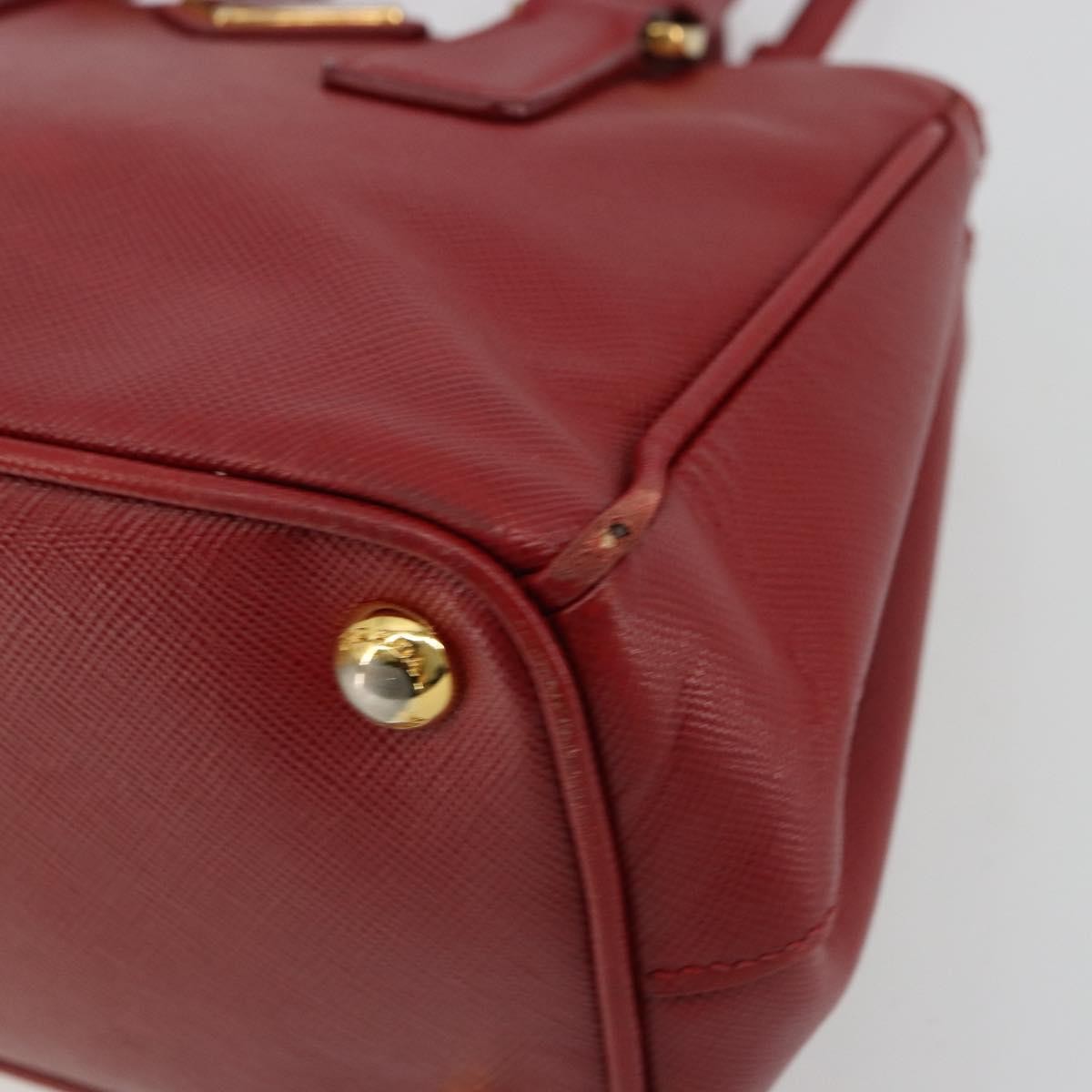 Prada PRADA Hand Bag Safiano leather 2way Red Gold Authentic 179933