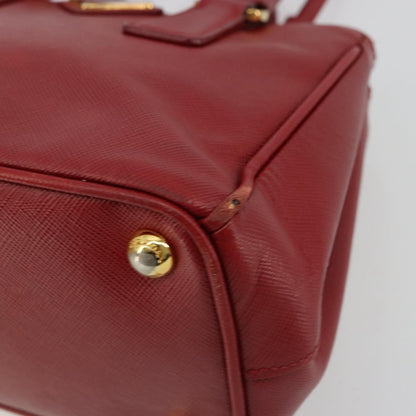 Prada PRADA Hand Bag Safiano leather 2way Red Gold Authentic 179933