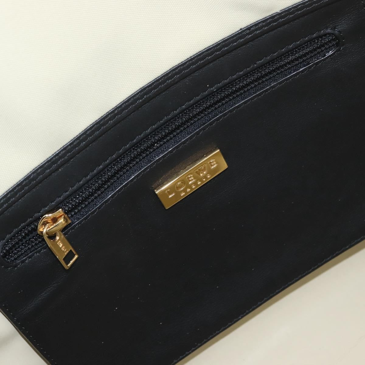 Loewe LOEWE Hand Bag Canvas Leather Beige Gold Authentic 174611