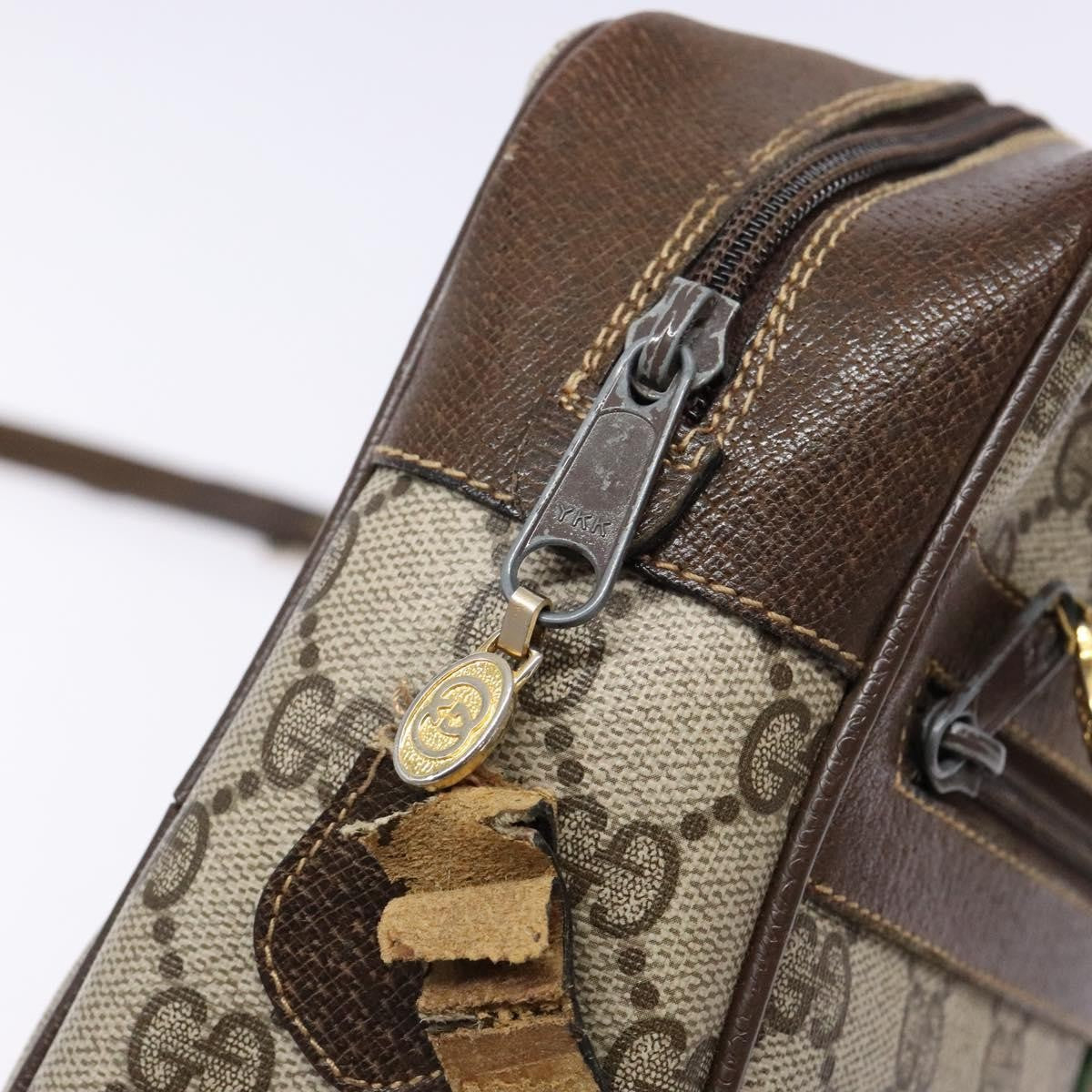 Gucci GUCCI GG Supreme Web Sherry Line Shoulder Bag PVC Beige 001 4071 5 Authentic gh717