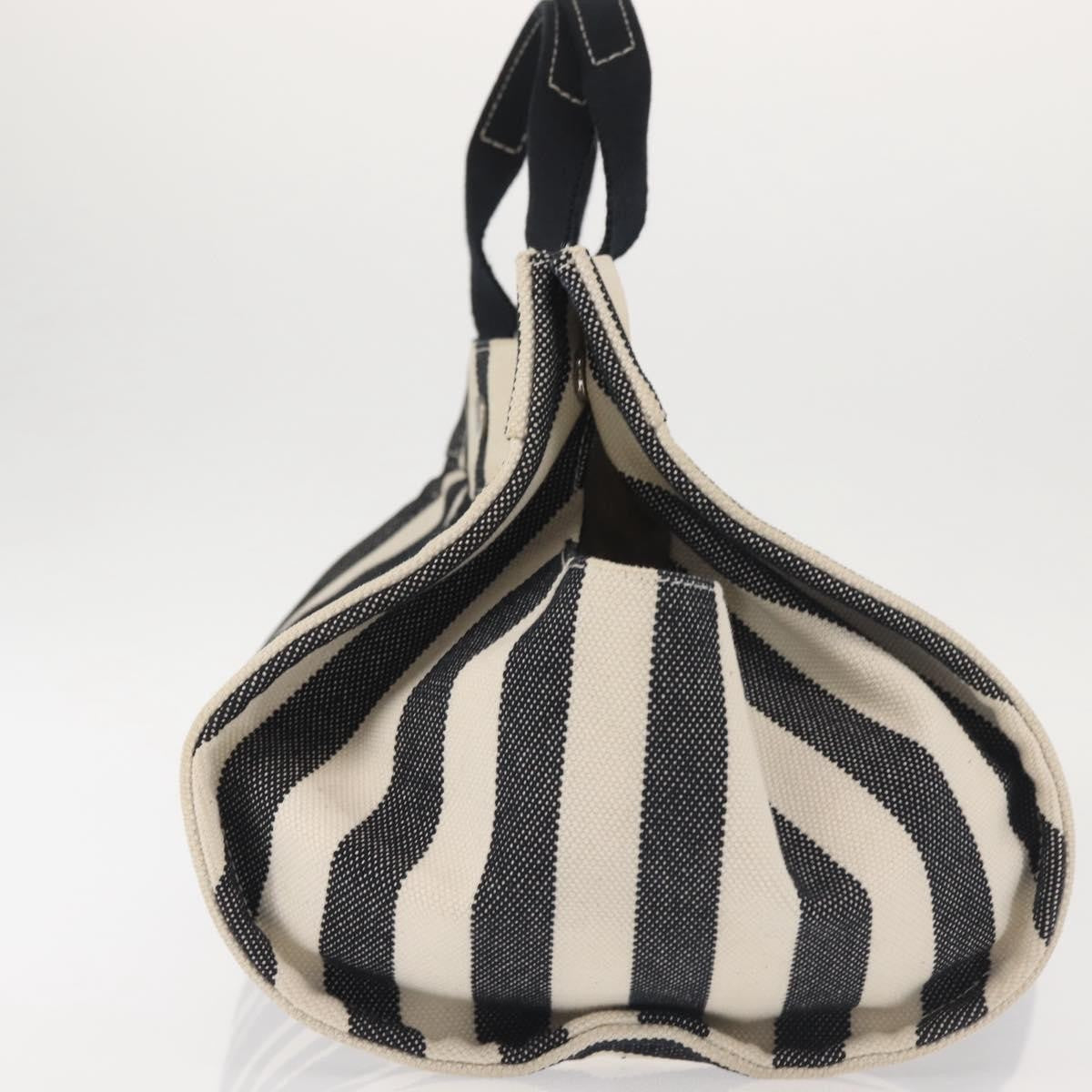Hermès Hermès HERMES Cannes PM Hand Bag Canvas White Black Authentic hk3009