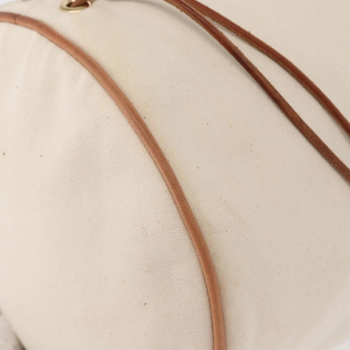 Hermès Hermès HERMES Porochon Mimir GM Shoulder Bag Canvas White Gold Authentic ka758