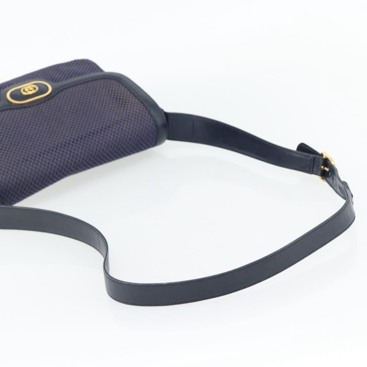 Gucci GUCCI Shoulder Bag Leather Purple Gold Authentic 180820