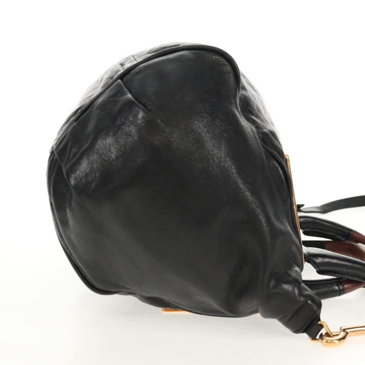 Chloé Chloé Chloe Etel Hand Bag Leather 2way Black Authentic BA6838