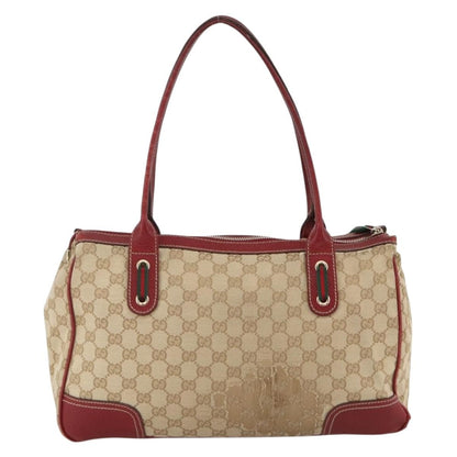 Gucci GUCCI GG Canvas Web Sherry Line Pretty Tote Bag Beige Gold 177052 Authentic fm5307