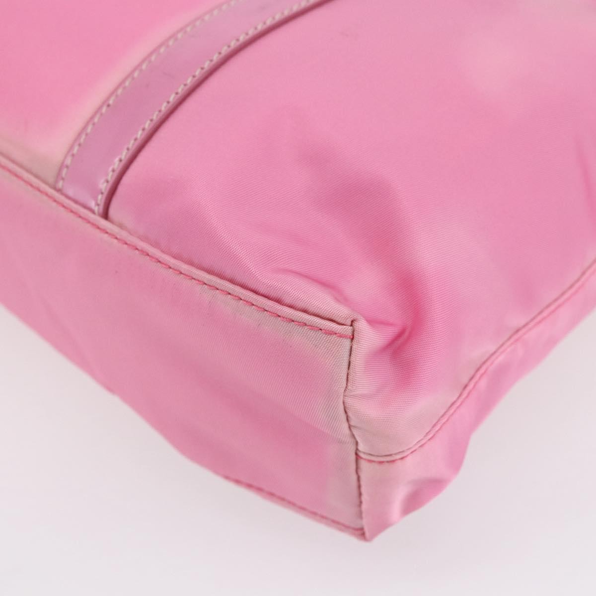Prada PRADA Hand Bag Nylon 2way Pink Silver Authentic 153314