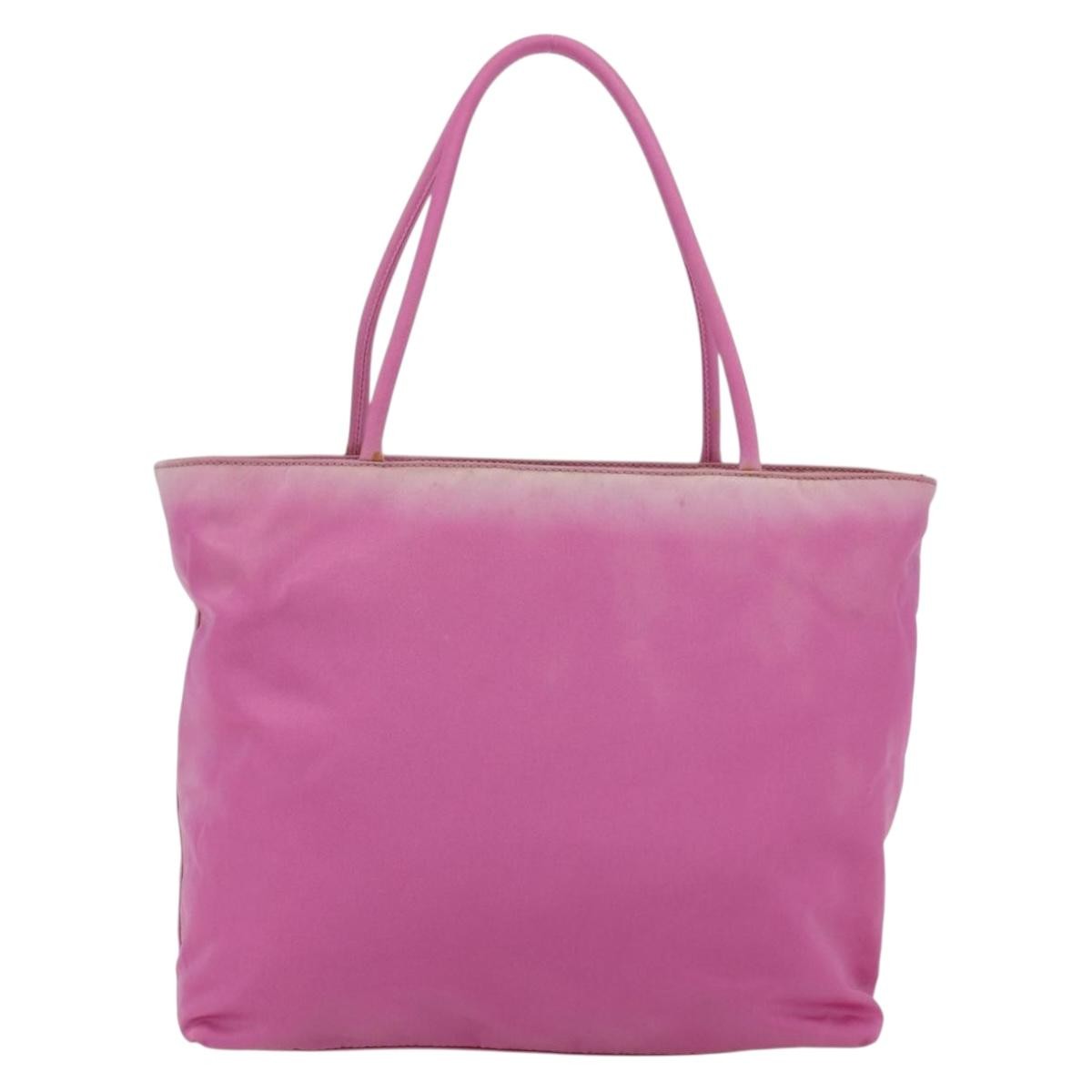 Prada PRADA Tote Bag Nylon Pink Silver Authentic 164823