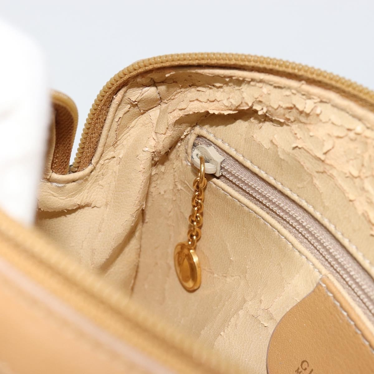 Gucci GUCCI Bamboo Hand Bag Leather 2way Beige Gold Authentic 181116