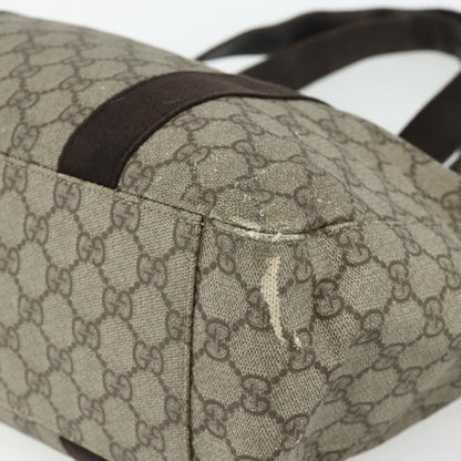 Gucci GUCCI GG Supreme Tote Bag PVC Beige Silver 141624 Authentic 178059