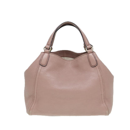 Gucci GUCCI Soho Hand Bag Leather 2way Gold Pink 336751 Authentic am6760
