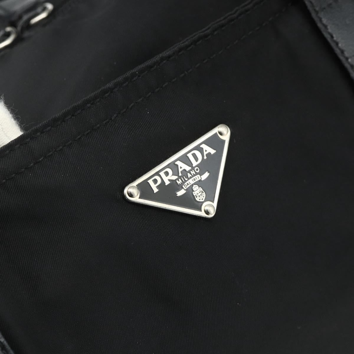 Prada PRADA Tote Bag Nylon Black Silver Authentic ep14252