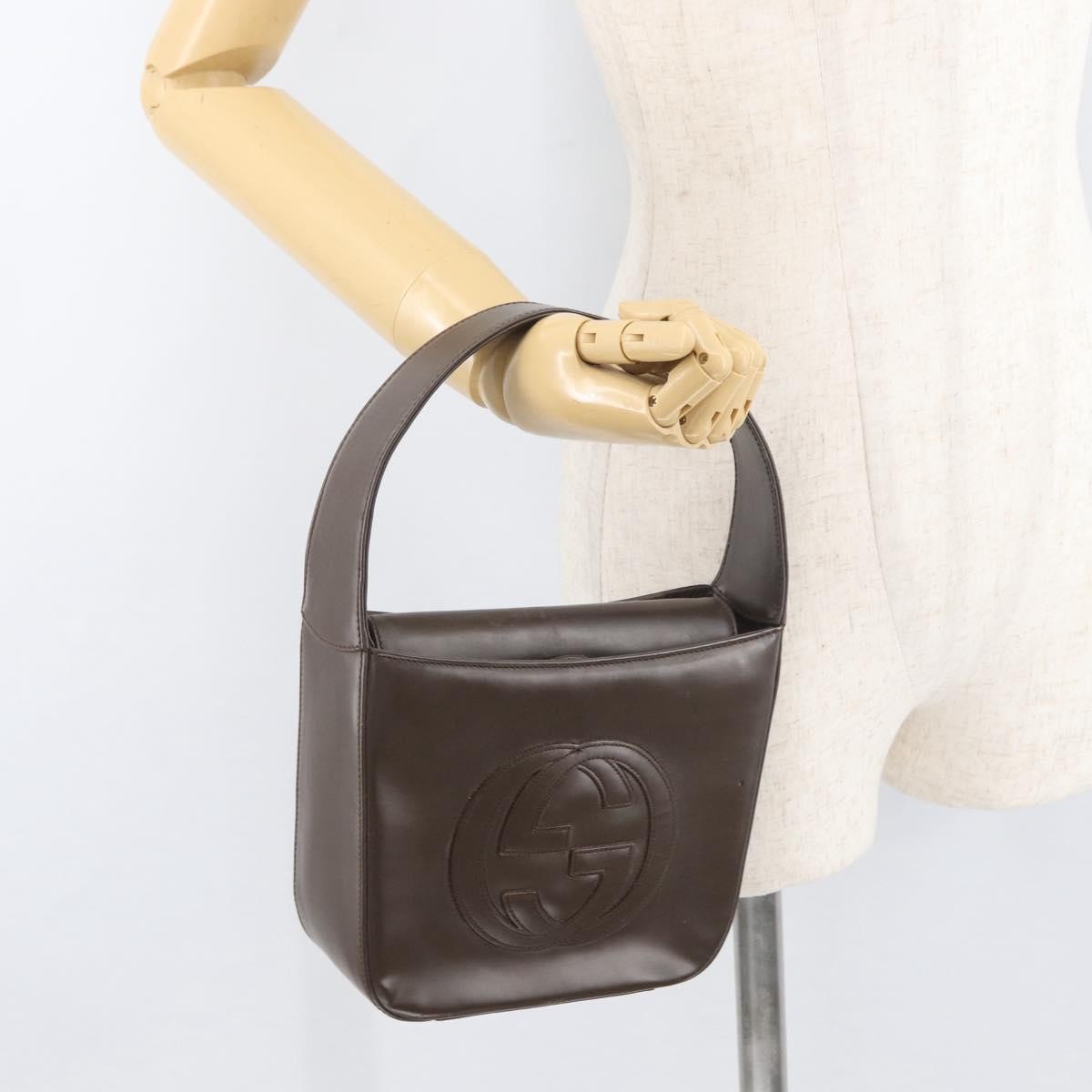 Gucci GUCCI Hand Bag Patent leather Brown Authentic ar13416