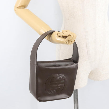 Gucci GUCCI Hand Bag Patent leather Brown Authentic ar13416