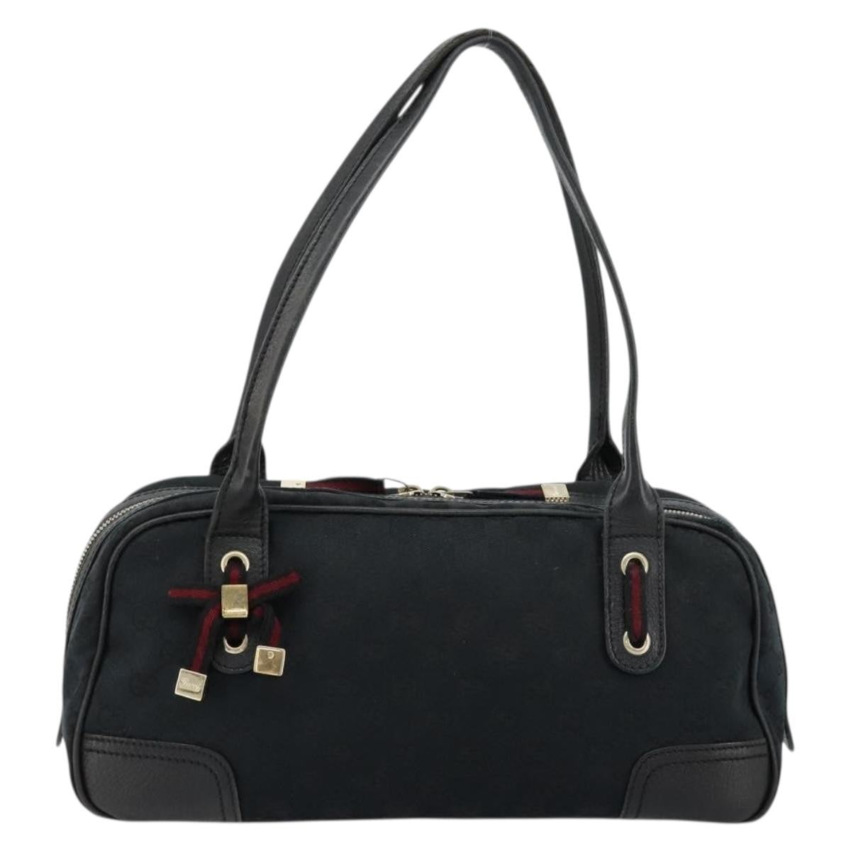 Gucci GUCCI GG Canvas Princi Hand Bag Black Gold 161720 Authentic 176928