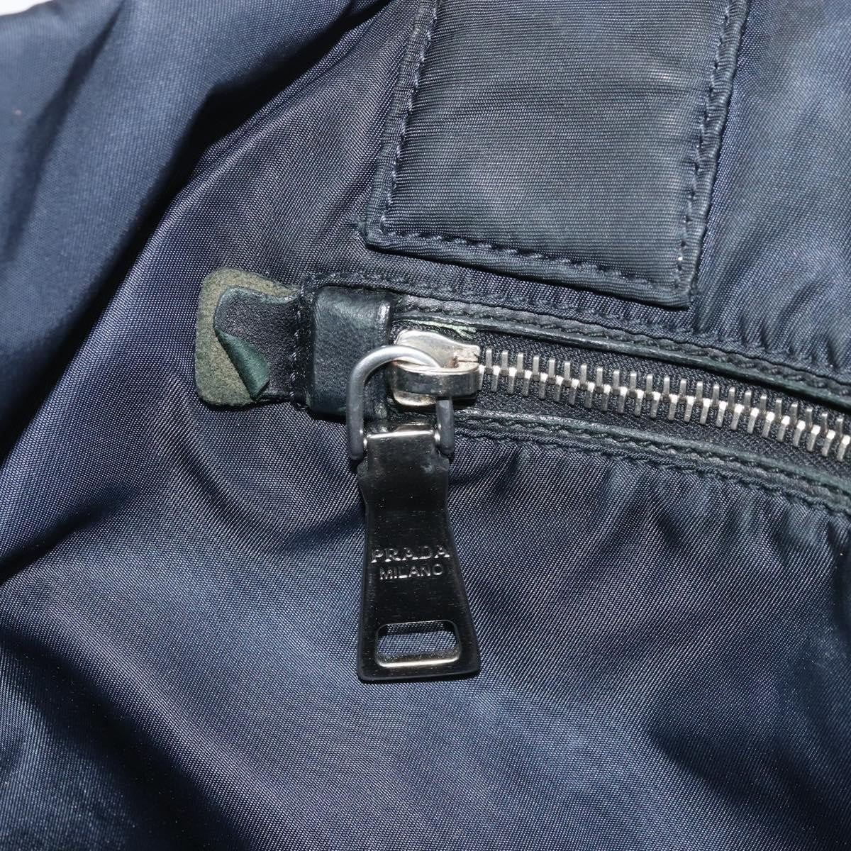 Prada PRADA Hand Bag Nylon Black Silver Authentic 175740